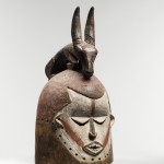Антропоморфная маска-шлем. Конго. Народность суку. XX век. Дерево, каолин.